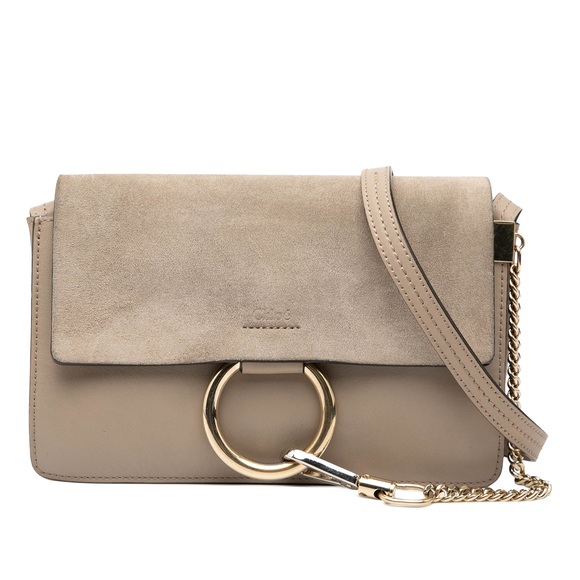 Pre-Loved Chloé Small Suede and Calfskin Faye Crossbody